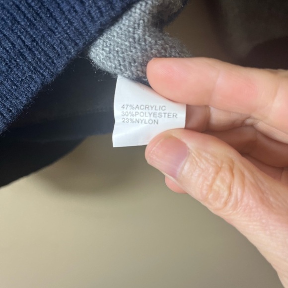 Boys Long Sleeve Striped Knit Crewneck Pullover Sweater Navy Blue Small Medium - Picture 6 of 7